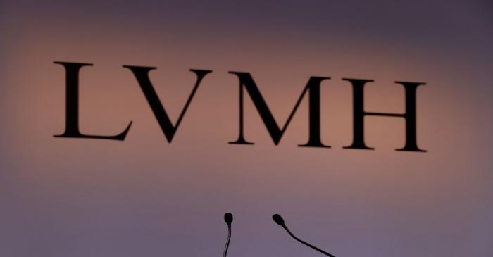 FILE PHOTO:  A LVMH luxury group logo is seen prior to the announcement of their 2019 results