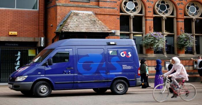 FILE PHOTO: File photo of a G4S security van parked outside a bank in Loughborough