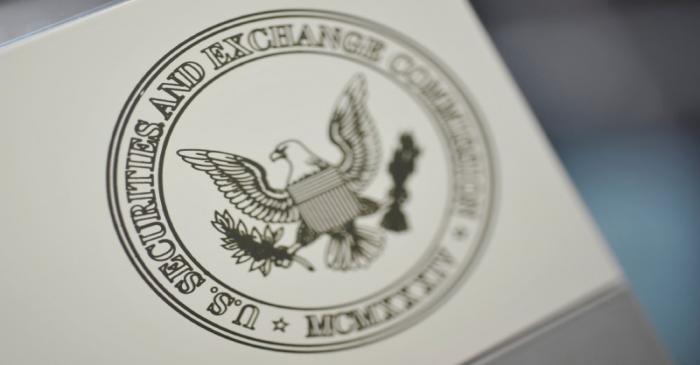FILE PHOTO: The U.S. Securities and Exchange Commission logo adorns an office door