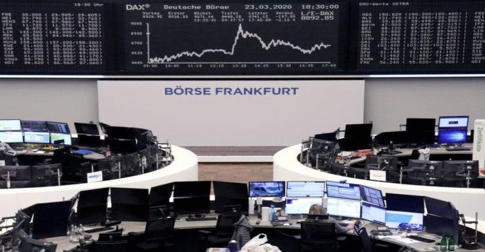 The German share price index DAX graph is pictured at the stock exchange in Frankfurt