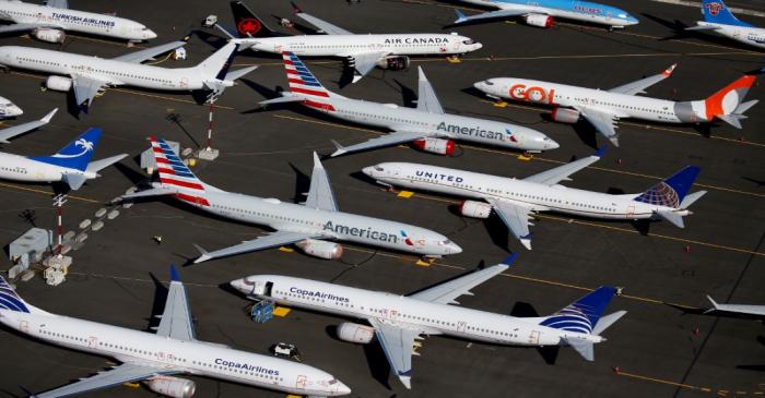 FILE PHOTO: Grounded Boeing 737 MAX aircraft are seen parked at Boeing Field in Seattle