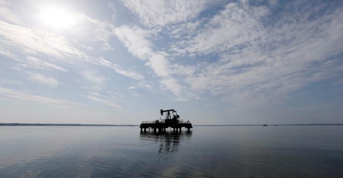 An oil pump jack of Canadian group Vermilion Energy is pictured in Parentis-en-Born