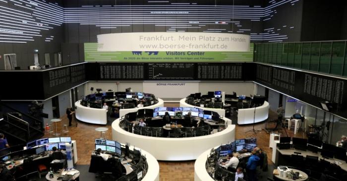 The German share price index DAX graph is pictured at the stock exchange in Frankfurt