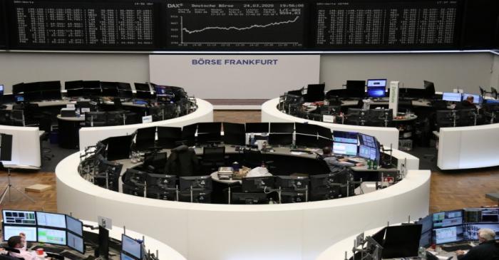 FILE PHOTO:  The German share price index DAX graph is pictured at the stock exchange in