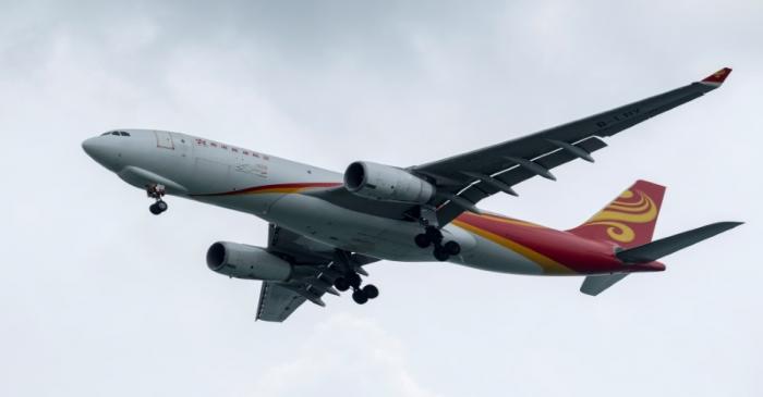 FILE PHOTO: A Hong Kong Air Cargo Airbus A330F freighter airplane approaches to land at Changi