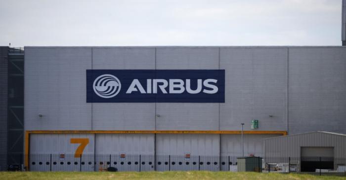 A hangar is seen at Airbus' wing assembly plant at Broughton, near Chester