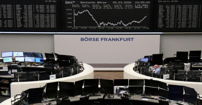 FILE PHOTO: The German share price index DAX graph is pictured at the stock exchange in