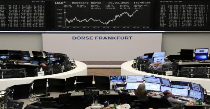 The German share price index DAX graph is pictured at the stock exchange in Frankfurt