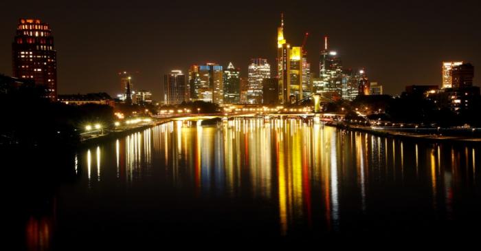 FILE PHOTO: The skyline with its financial district is photographed on early evening in