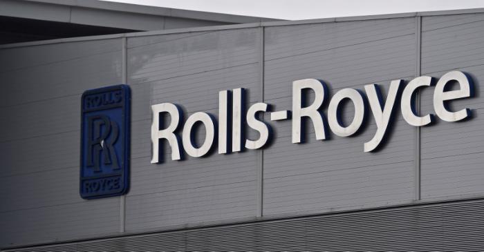 FILE PHOTO:  A Rolls-Royce logo is seen at the company's aerospace engineering and development