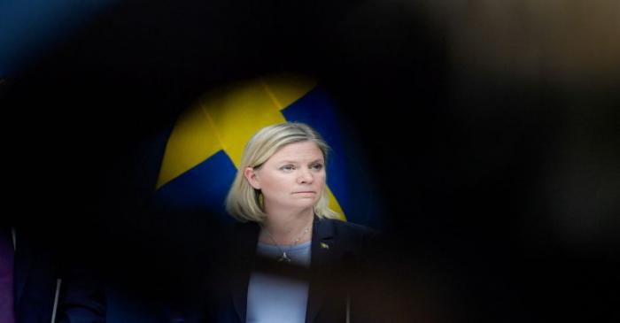 Swedish Finance Minister Magdalena Andersson and Minister for Financial Markets and Housing Per