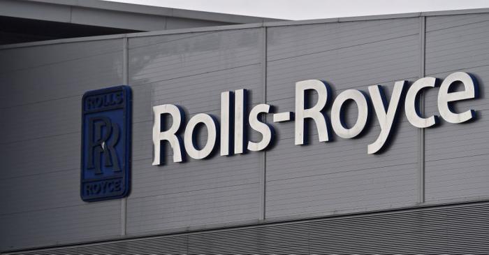 A Rolls-Royce logo is seen at the company's aerospace engineering and development site in