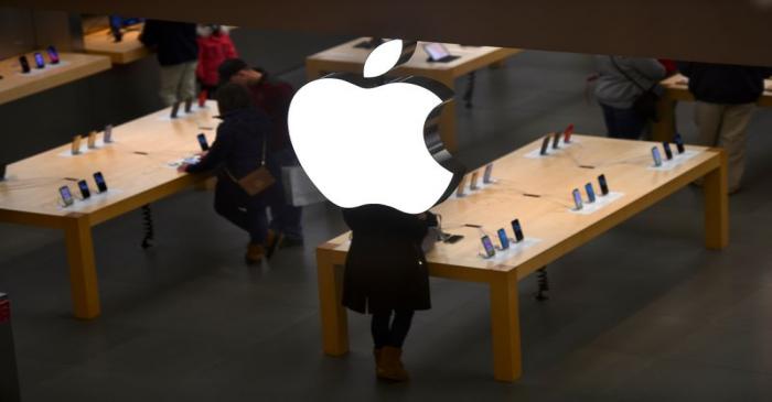 An Apple logo is seen at an Apple store as pre-Thanksgiving and Christmas holiday shopping