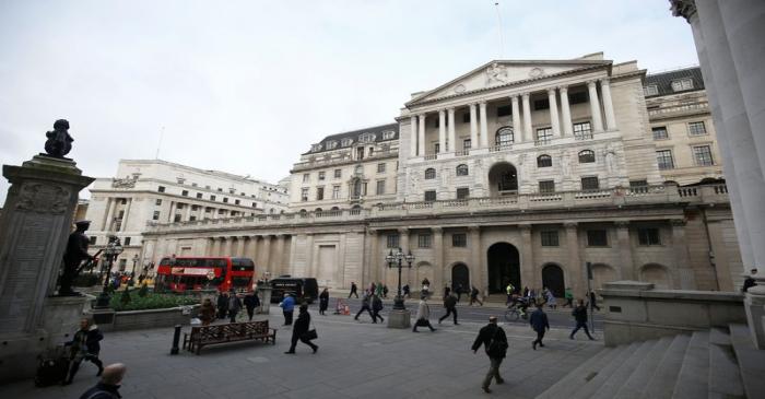 A general view of the Bank of England, following an outbreak of the coronavirus, in London