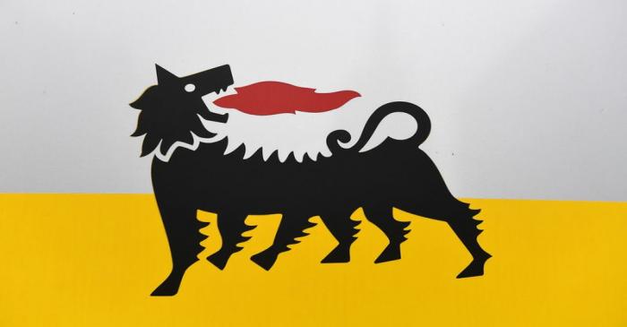FILE PHOTO: The logo of Italian energy company Eni is seen at Eni's Renewable Energy and