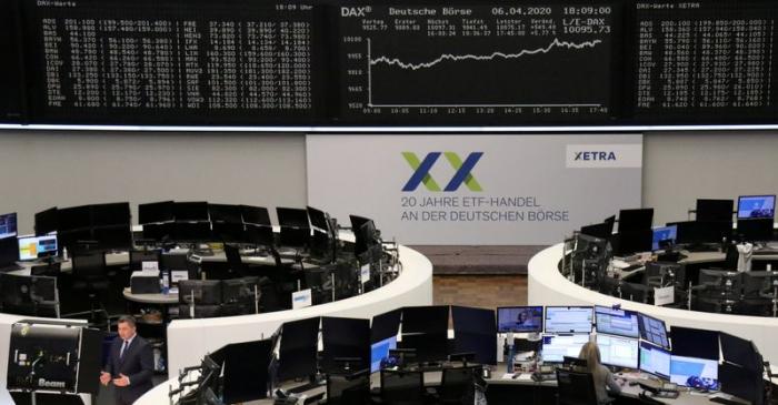 FILE PHOTO: The German share price index DAX graph is pictured at the stock exchange in