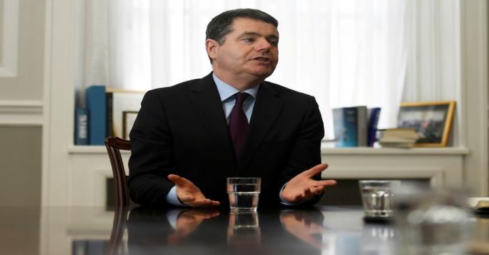 FILE PHOTO: Ireland's Minister for Finance Paschal Donohoe speaks during an interview with