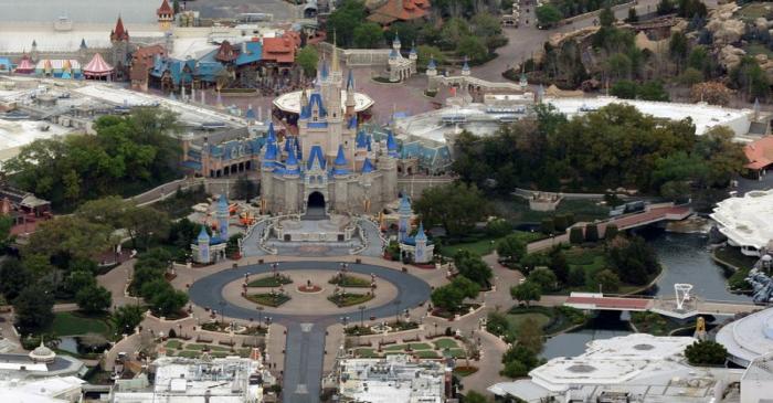 FILE PHOTO: Disney's Magic Kingdom theme park sits empty after it closed in an effort to combat
