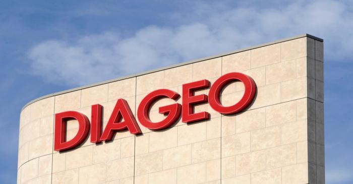 FILE PHOTO: Signage is seen on the outside of Diageo offices in west London