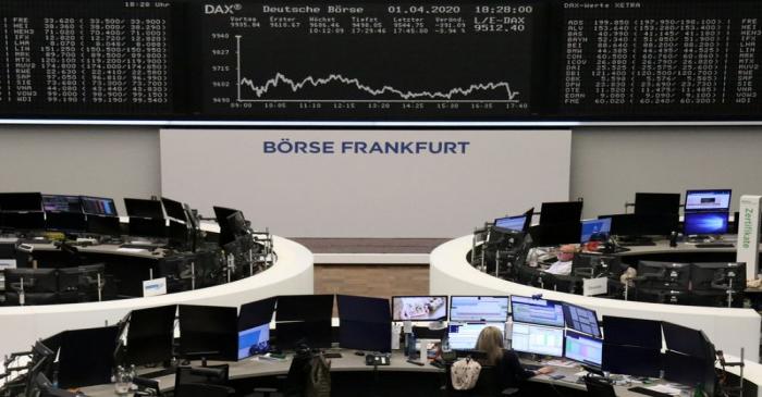 The German share price index DAX graph is pictured at the stock exchange in Frankfurt