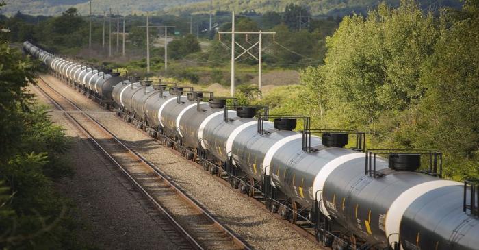 FILE PHOTO: Unused oil tank cars are pictured on Western New York & Pennsylvania Railroad