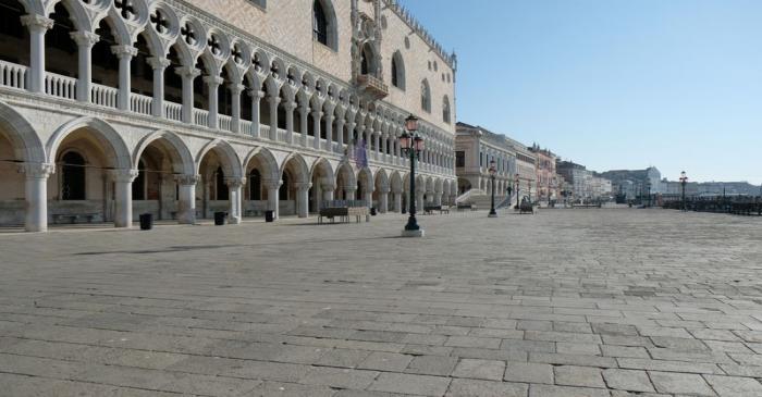 General view of empty Saint Mark's Square as the spread of the coronavirus disease (COVID-19)