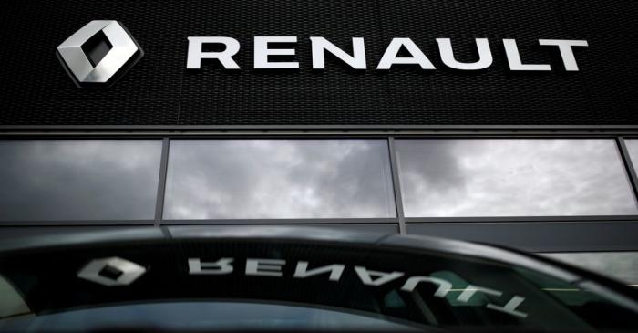 FILE PHOTO: Logo of Renault carmaker is pictured at a dealership in Orvault