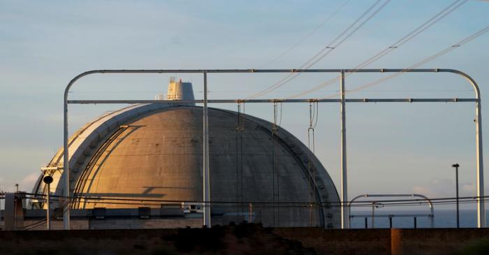 FILE PHOTO: One of the two now closed reactors of the San Onofre nuclear generating station is