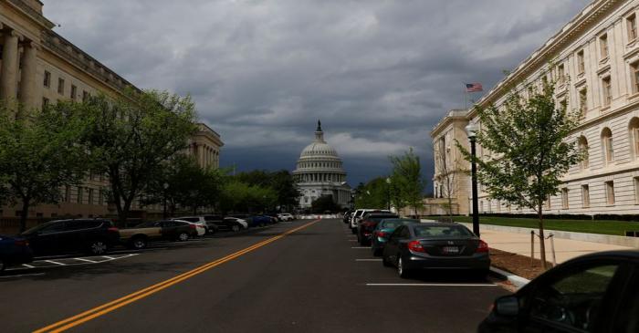 The U.S. Capitol dome is pictured ahead of a vote on the additional funding for the coronavirus