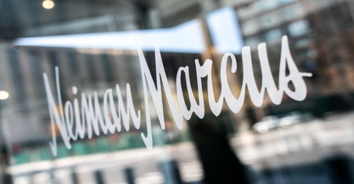 The signage outside the Neiman Marcus store is seen in New York
