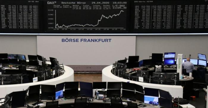 The German share price index DAX graph is pictured at the stock exchange in Frankfurt