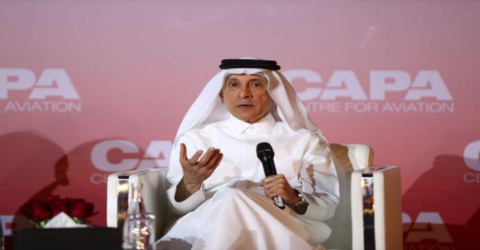 FILE PHOTO: Qatar Airway's Chief Executive Officer, Akbar Al Baker speaks at the opening