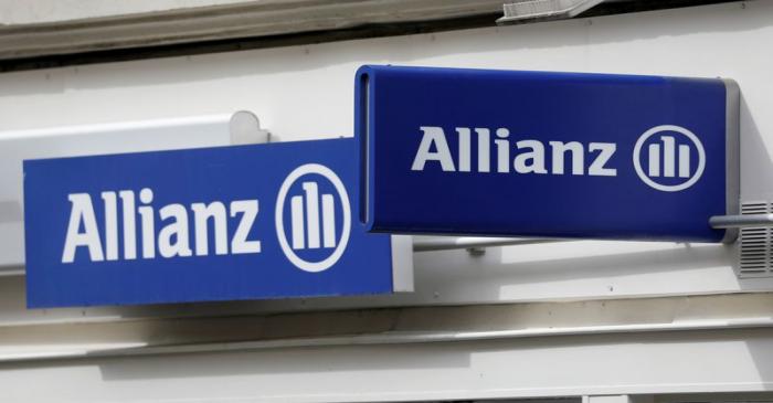 The logo of Allianz is seen in Paris