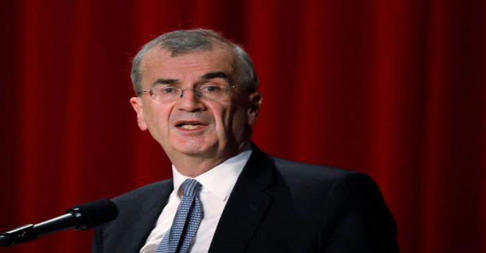 ECB policymaker Villeroy de Galhau, who is also governor of the French central bank, attends