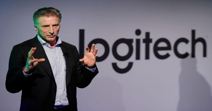 CEO Darrell of the computer peripherals maker Logitech addresses a news conference in Zurich