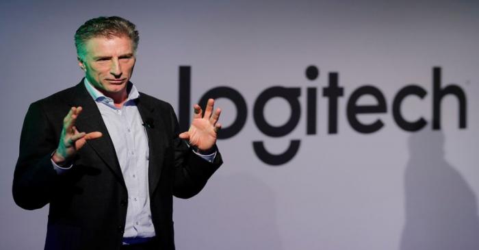 CEO Darrell of the computer peripherals maker Logitech addresses a news conference in Zurich