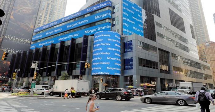 FILE PHOTO: A sign is displayed on the Morgan Stanley building in New York