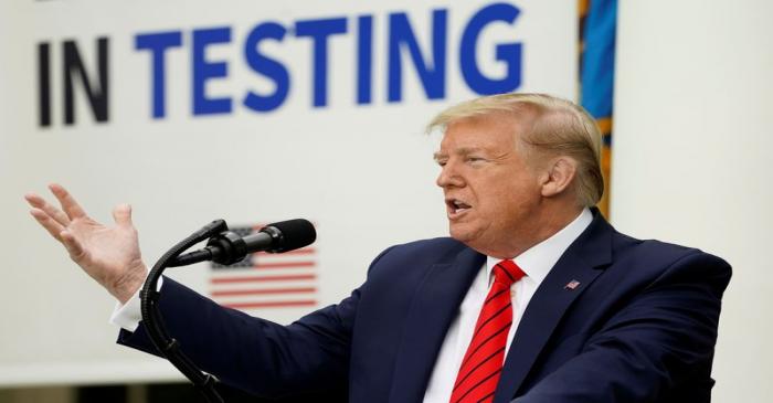 U.S. President Trump holds press briefing on the coronavirus response at the White House in