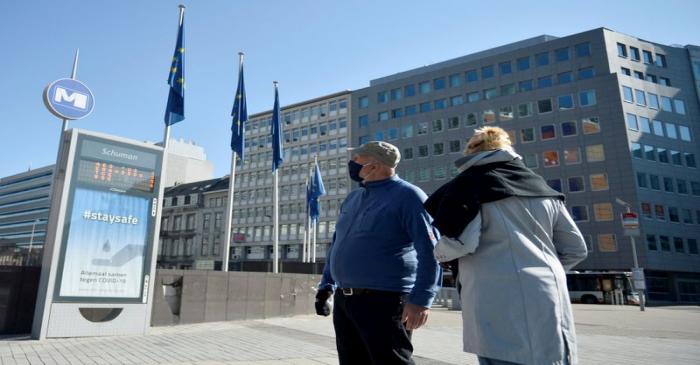 FILE PHOTO: Outside view of the European Commission headquarters in Brussels