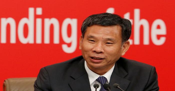 Chinese Finance Minister Liu Kun attends a news conference on China's economic development
