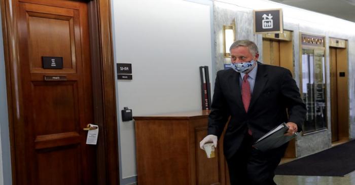 U.S. senators arrive for Senate Health hearing on reopening the economy amid coronavirus