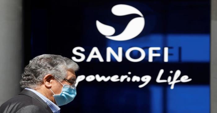 FILE PHOTO: Sanofi logo is seen in Paris