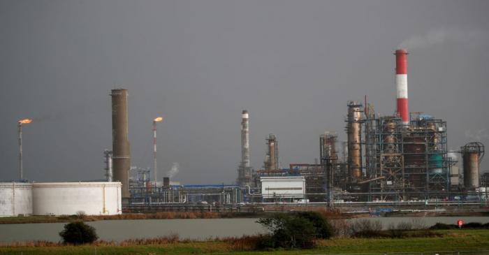 FILE PHOTO: A general view shows the French oil giant Total Refinery in Donges