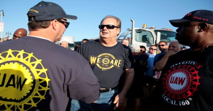 FILE PHOTO: United Auto Workers union President Gary Jones attends the Labor Day Parade in