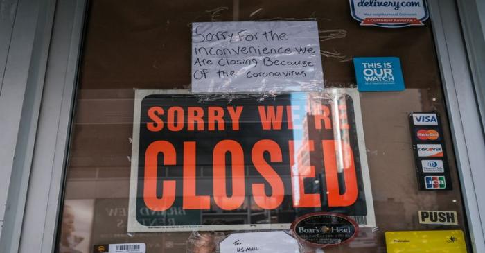 FILE PHOTO:  A deli is seen closed, due to the outbreak of the coronavirus disease (COVID-19)