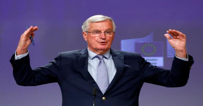 EU Brexit negotiator Michel Barnier gives a news conference in Brussels