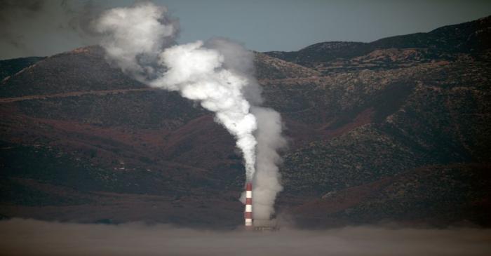 FILE PHOTO: A coal-fired power plant next to the town of Megalopoli
