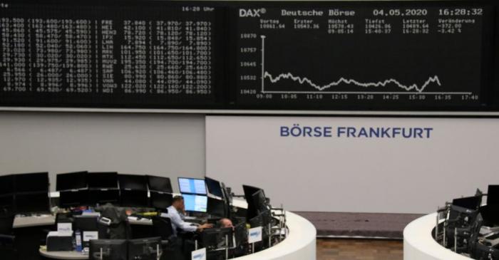 FILE PHOTO: The German share price index DAX graph is pictured at the stock exchange in