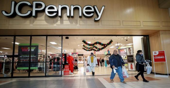 FILE PHOTO: Shoppers leave the J.C. Penney department store in North Riverside