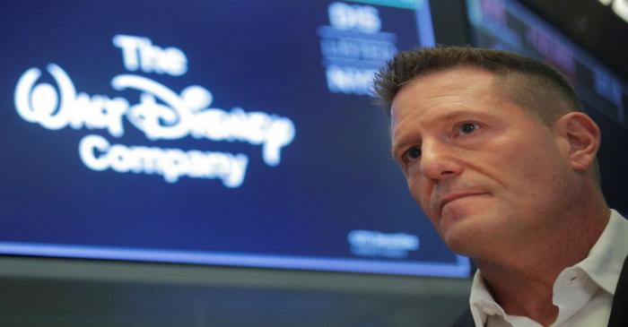 Kevin Mayer, Disney's head of direct-to-consumer division, on the floor at the NYSE in New York